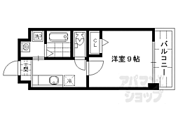 京阪本線 藤森駅 徒歩8分の賃貸マンション 2階1Kの間取り