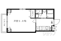 クリオジーテ七条 2階1Kの間取り