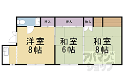 ヤマムラビル 2DKの間取図画像