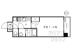 プレサンスＴＨＥ　ＫＹＯＴＯ　流雅 5階1Kの間取り