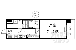 レジデンス京都ゲートシティ 2階1Kの間取り