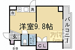 Ｒｏｙａｌ河原町五条 10階ワンルームの間取り