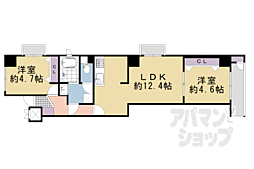阪急京都本線 大宮駅 徒歩9分の賃貸マンション 11階2LDKの間取り