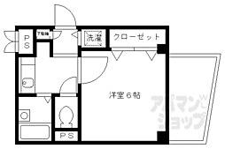 メゾン唐橋 2階1Kの間取り
