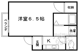 京阪本線 中書島駅 徒歩1分の賃貸アパート 2階1Kの間取り