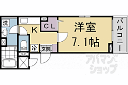 京阪本線 龍谷大前深草駅 徒歩7分の賃貸アパート 2階1Kの間取り
