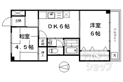 コーポ聖 1階2DKの間取り