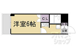 メゾングランドール 2階1Kの間取り