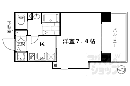 アクアプレイス京都洛南III 7階1Kの間取り