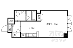 ヴォールベフィンデン 1階1Kの間取り