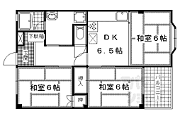 京阪本線 中書島駅 3.9kmの賃貸マンション 3階3Kの間取り