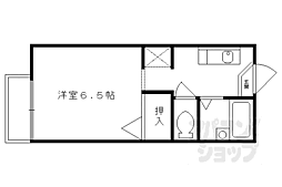 クローバーハウス御陵 1Kの間取図画像