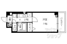京阪本線 藤森駅 徒歩10分の賃貸マンション 3階1Kの間取り