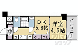 エステムコート京都　梅小路公園 1階1DKの間取り