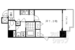 JR山陰本線 二条駅 徒歩8分の賃貸マンション 2階1Kの間取り