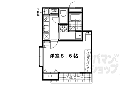 京都市営烏丸線 竹田駅 徒歩9分の賃貸マンション 3階1Kの間取り