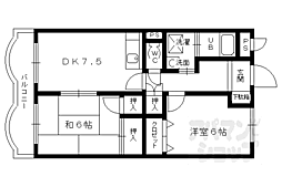 ケイズガーデン西大路 3階2DKの間取り