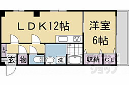グリーンハウス七条 2階1LDKの間取り