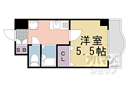 ＬＡＣＡＳＡ山科 5階1Kの間取り