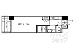 京都地下鉄東西線 二条城前駅 徒歩6分の賃貸マンション 7階1Kの間取り