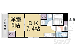 京阪本線 藤森駅 徒歩5分の賃貸マンション 4階1DKの間取り