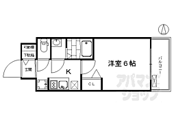 プレサンスＴＨＥ　ＫＹＯＴＯ　彩美 3階1Kの間取り
