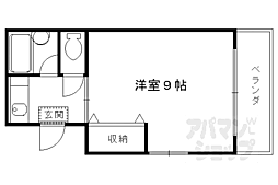 京都市営烏丸線 竹田駅 徒歩11分の賃貸マンション 2階1Kの間取り