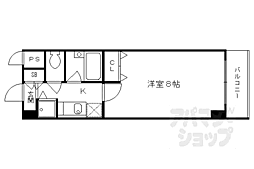 近鉄京都線 伏見駅 徒歩10分の賃貸マンション 3階1Kの間取り