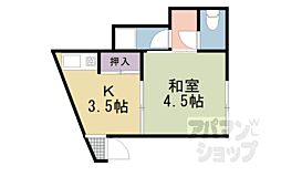 コーポ白川 2階1Kの間取り