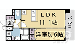 プレサンス十条凜華 5階1LDKの間取り