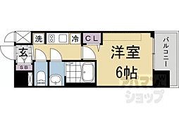 プレサンス十条凜華 2階1Kの間取り