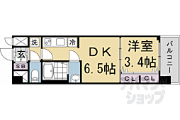 プレサンス十条凜華 2階1DKの間取り