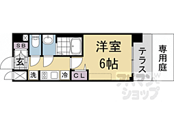 プレサンス十条凜華 1階1Kの間取り