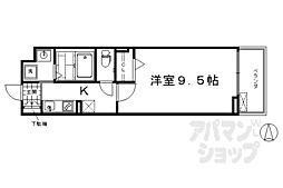 アビタシオン吉祥院 2階1Kの間取り
