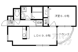 サンクラージュ山科三条 5階1LDKの間取り