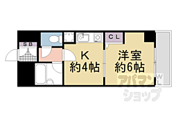 阪急京都本線 大宮駅 徒歩8分の賃貸マンション 3階1Kの間取り