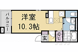 リベルテ祥豊 1階ワンルームの間取り