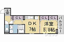 阪急嵐山線 松尾大社駅 徒歩22分の賃貸アパート 1階1DKの間取り
