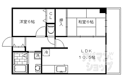 カサデ高ノ手 2LDKの間取図画像