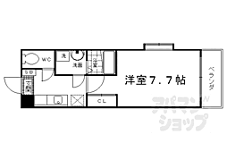 京阪本線 龍谷大前深草駅 徒歩9分の賃貸マンション 2階1Kの間取り