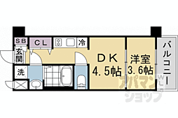 JR山陰本線 花園駅 徒歩2分の賃貸マンション 6階1DKの間取り