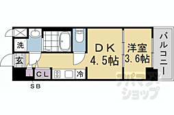 JR山陰本線 花園駅 徒歩2分の賃貸マンション 5階1DKの間取り