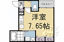 近鉄京都線 近鉄丹波橋駅 徒歩12分の賃貸アパート 3階ワンルームの間取り
