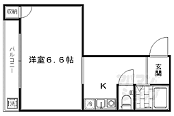 レジデンスタキザワ 1Kの間取図画像