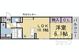 レオパレス伏見 1LDKの間取図画像