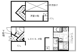 未麗梅小路 1LDKの間取図画像