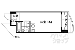 朝日プラザ高瀬川 ワンルームの間取図画像