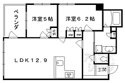 アンビエント京都駅前 2LDKの間取図画像