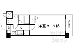 ヴィヨーム京都丹波橋 1Kの間取図画像