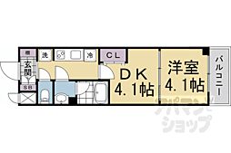 アスヴェル京都西大路SOUTH 1DKの間取図画像